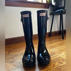 Gloss Black Hunter RainBoots